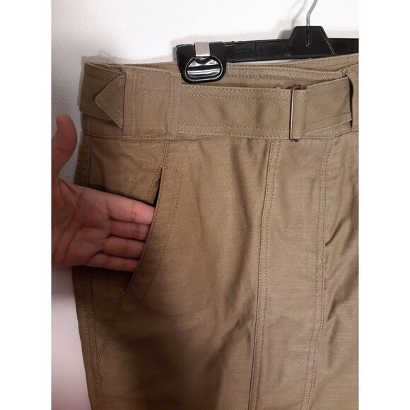 Ann Taylor Loft mini skirt khaki tan denim canvas 0 xxs xs classic casual summer - Picture 3 of 6